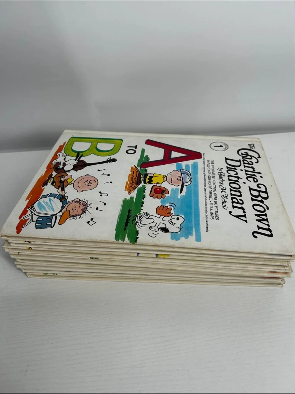Vintage Charlie Brown Complete 8 Set 1st print 1973,  Alphabet, dictionary